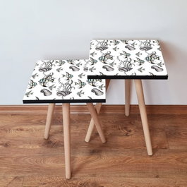 Hanah Home Set de 2 Mesas Nido Blancas